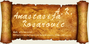 Anastasija Košarović vizit kartica